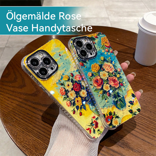 Ölgemälde Rose Vase Handytasche