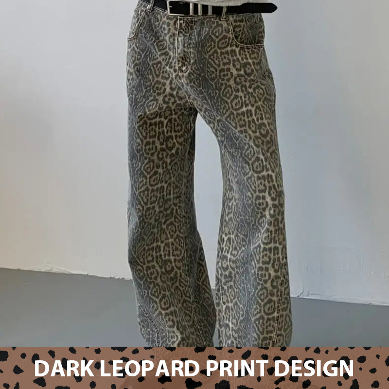 2024 neue Jeans mit Leopardenmuster